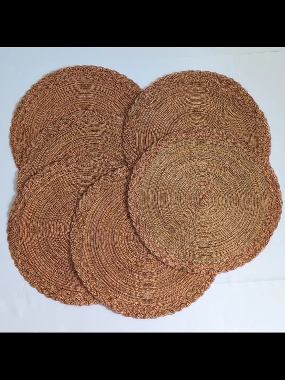 Set of 6 Boho Round Braided Placemats 15